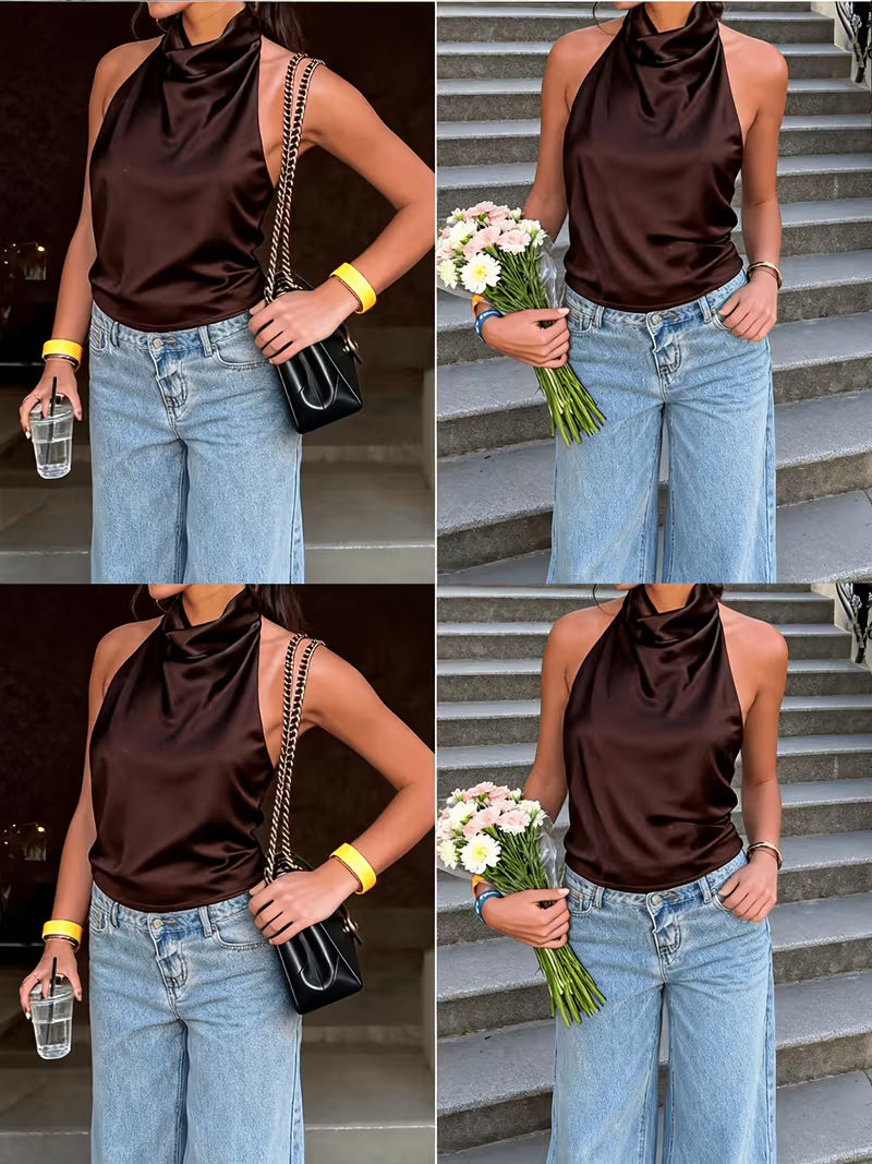 MANUELA | Top Halter Satinado