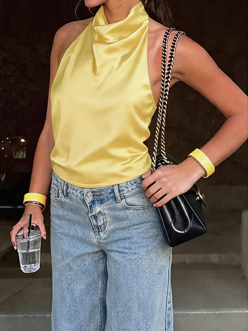 MANUELA | Top Halter Satinado