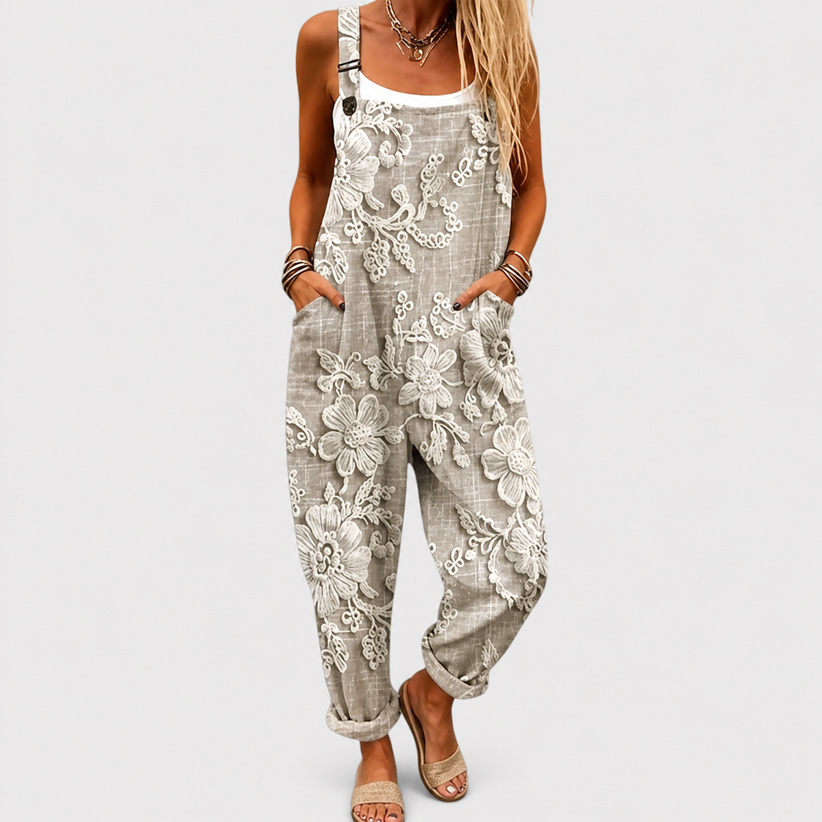 RENATA | Peto Estampado Gris Claro