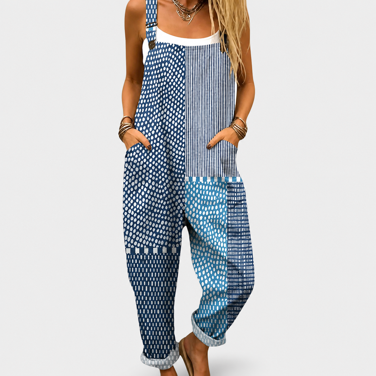 MIRANDA | Mono Estampado Azul Marino