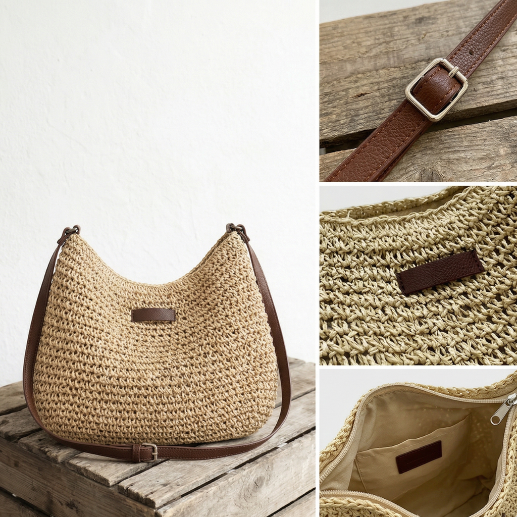 ERIKA | Bolso de Rafia Tejido a Mano