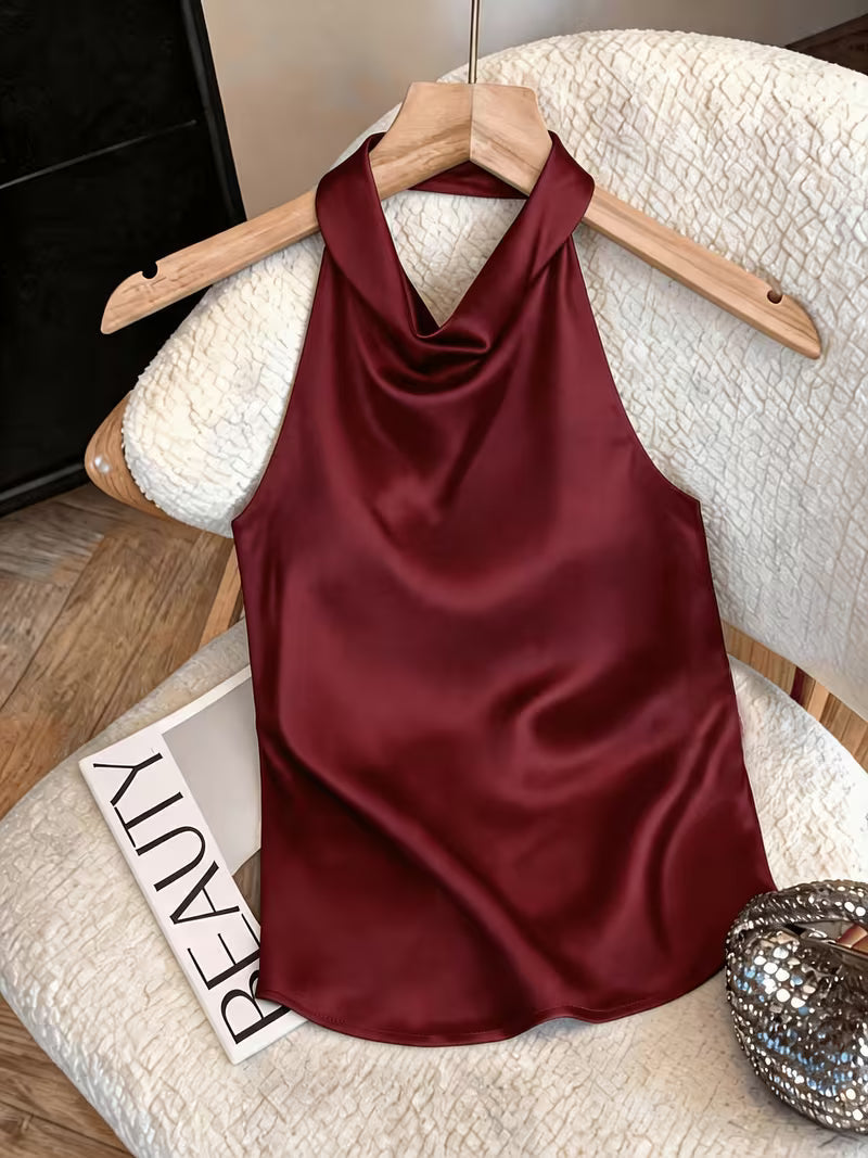 MANUELA | Top Halter Satinado
