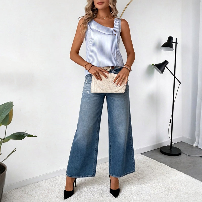 MARISOL | Blusa Rayas Asimétrica