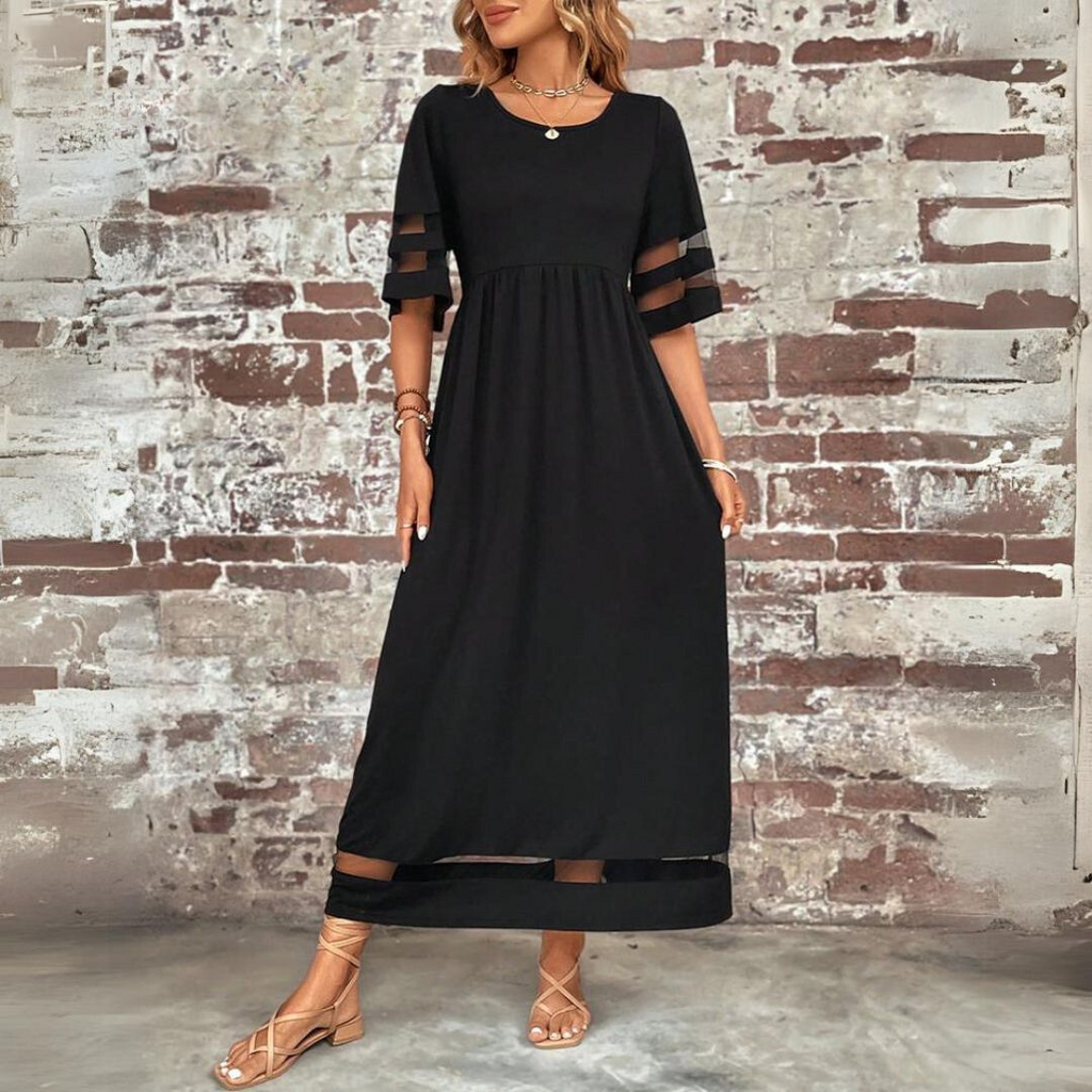 IDOIA | Vestido sin Mangas con Bolsillos y Bordado Floral