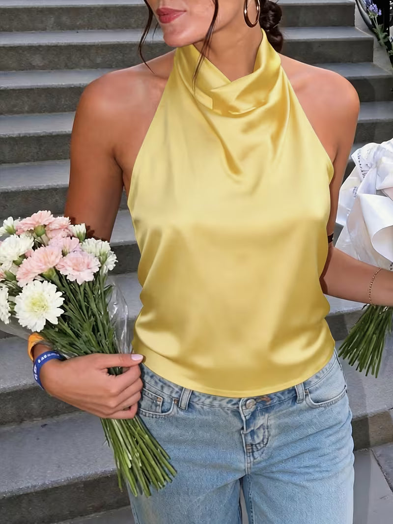 MANUELA | Top Halter Satinado