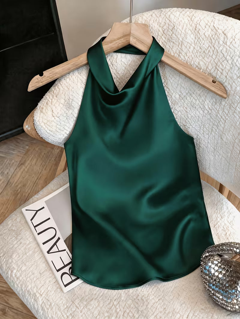MANUELA | Top Halter Satinado