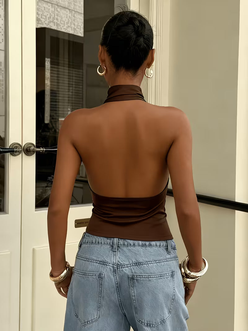 MANUELA | Top Halter Satinado