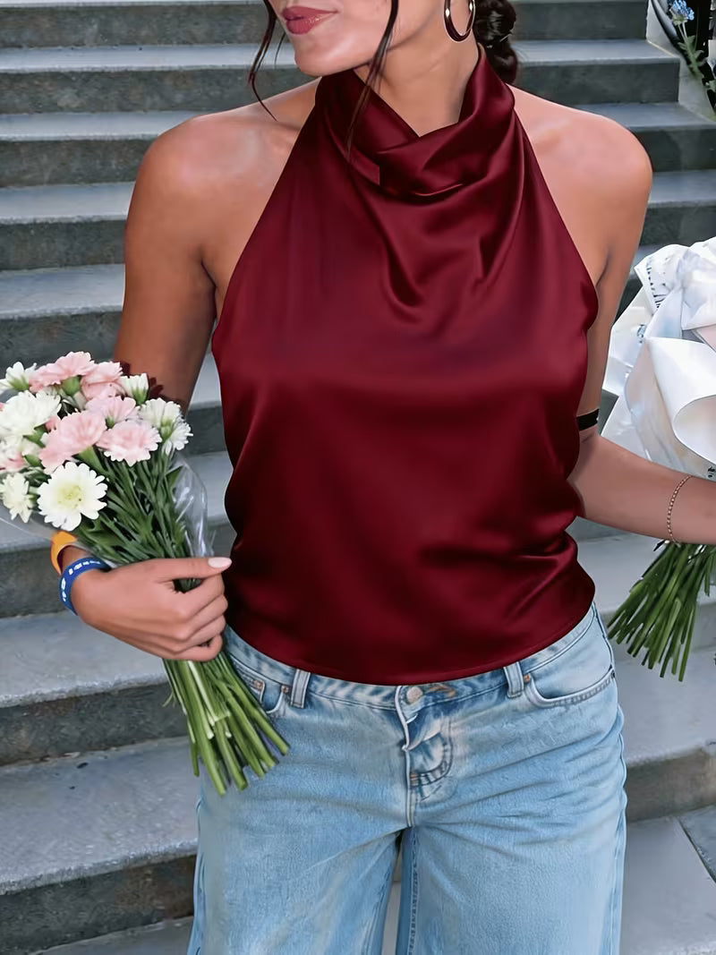 MANUELA | Top Halter Satinado