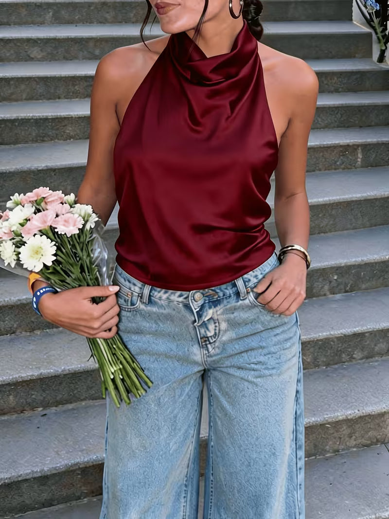 MANUELA | Top Halter Satinado