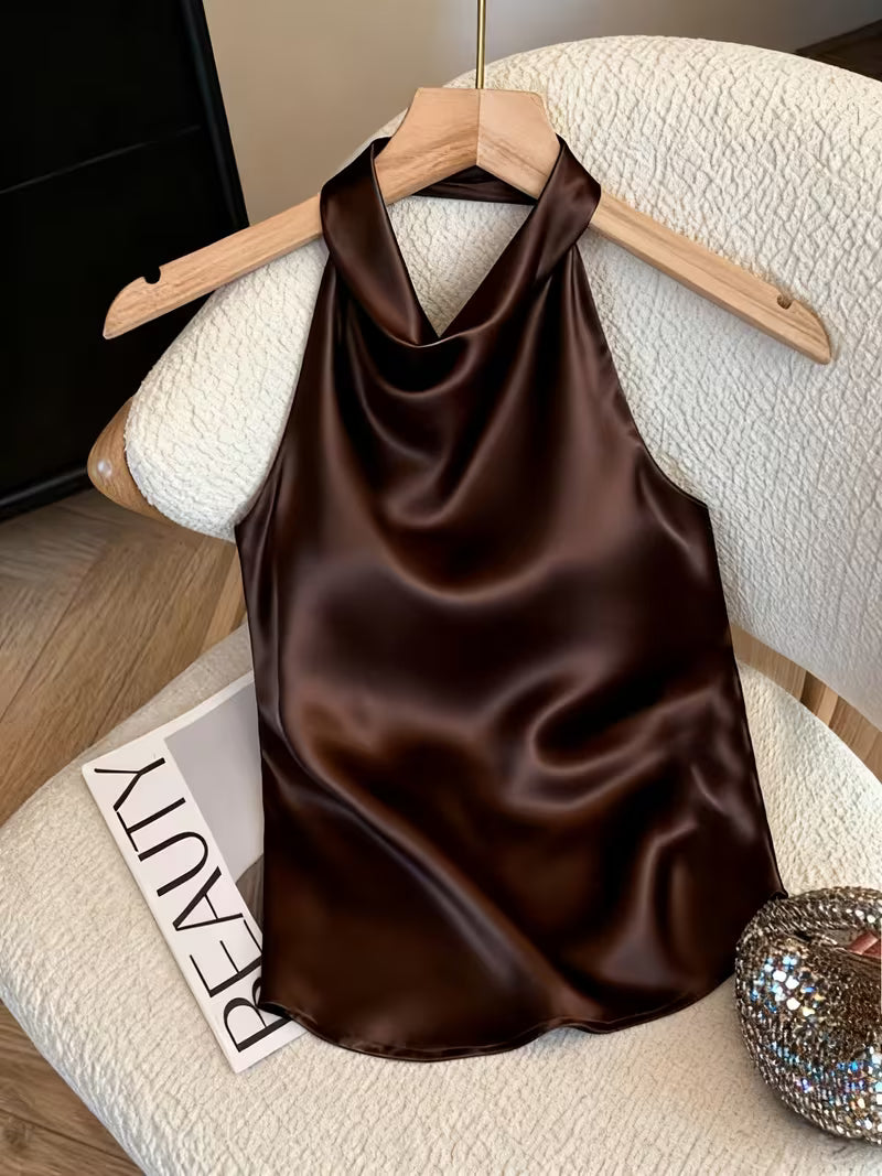 MANUELA | Top Halter Satinado