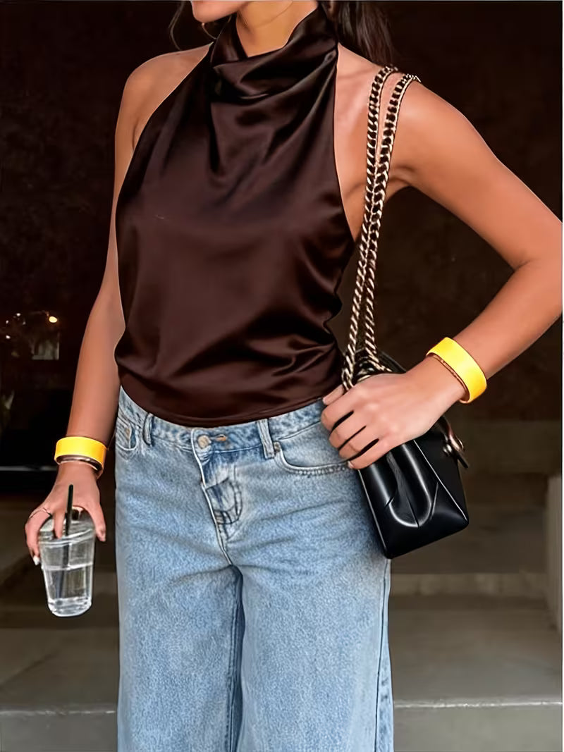 MANUELA | Top Halter Satinado