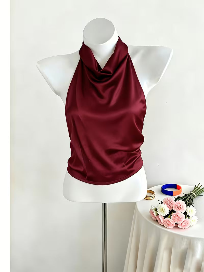 MANUELA | Top Halter Satinado