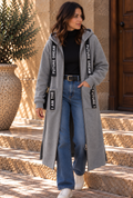 AINARA | Chaqueta Oversize con Capucha Efecto Abrigo