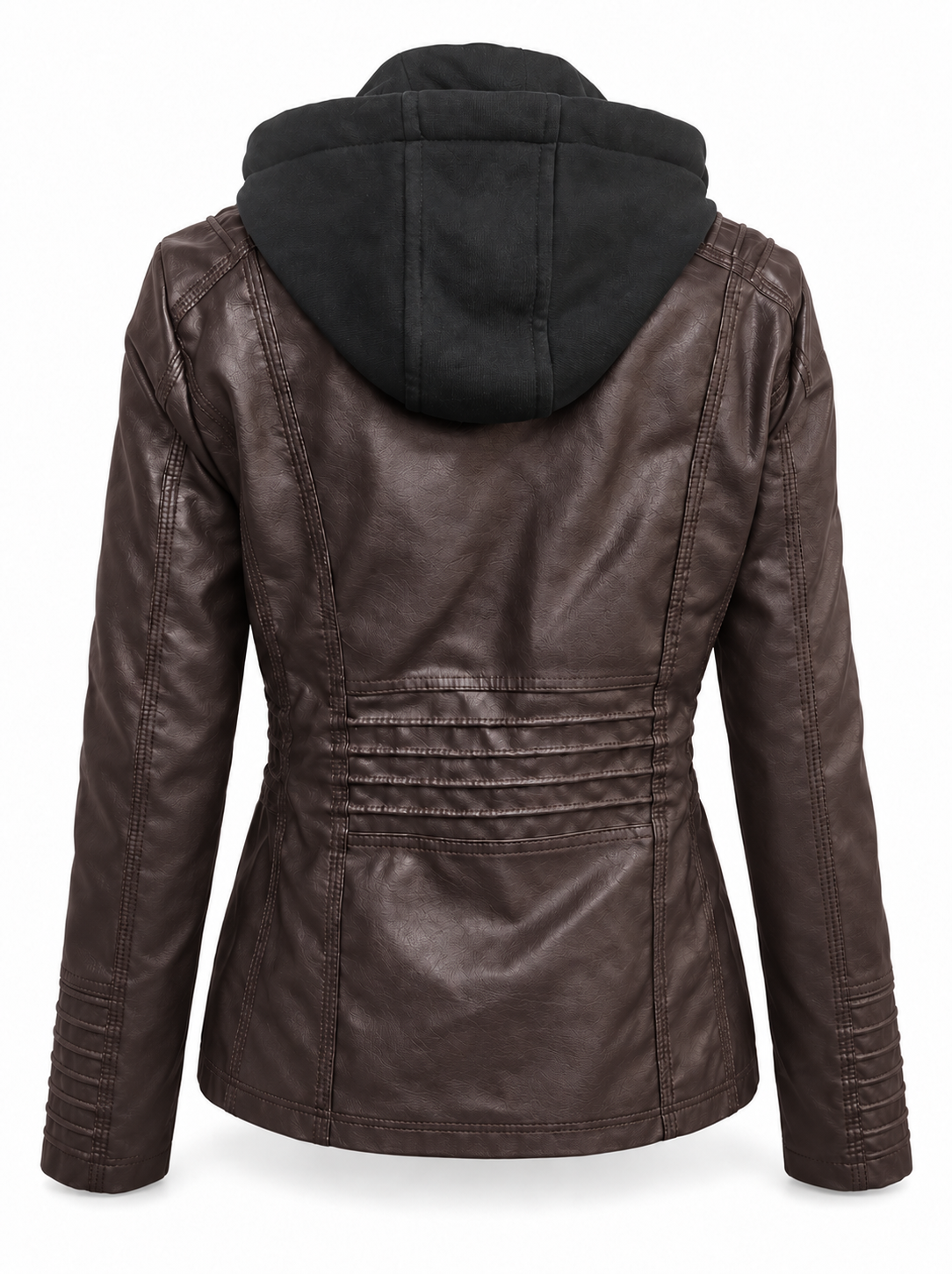 FLAVIA | Chaqueta Efecto Cuero con Capucha Desmontable