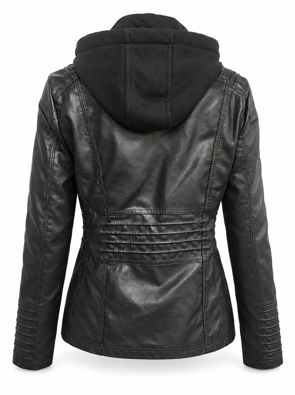 FLAVIA | Chaqueta Efecto Cuero con Capucha Desmontable