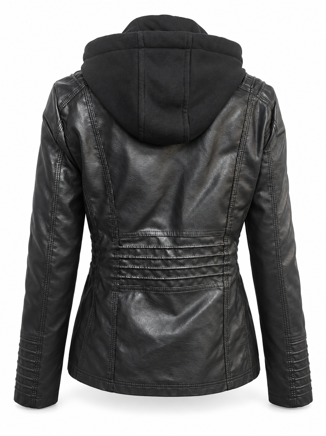 FLAVIA | Chaqueta Efecto Cuero con Capucha Desmontable