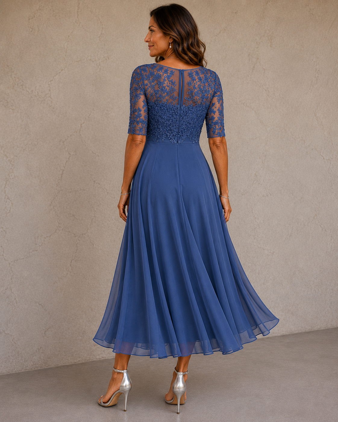 ABELLA | Vestido de Encaje y Chiffón