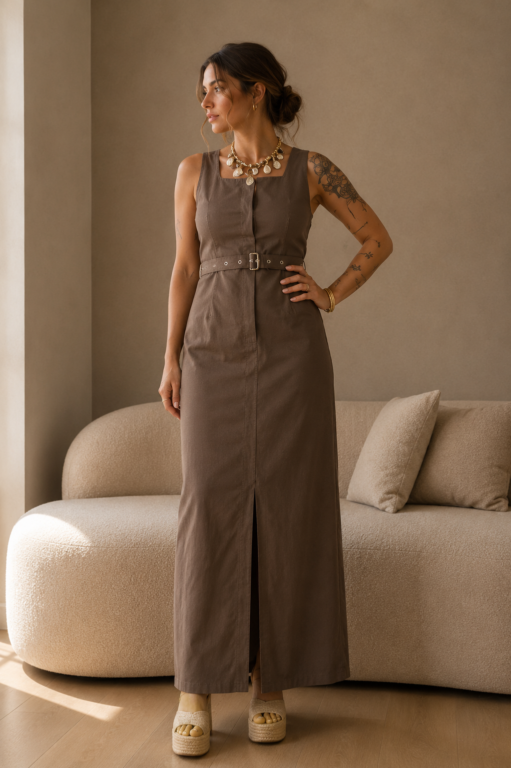 CELIA | Vestido Largo con Cinturón
