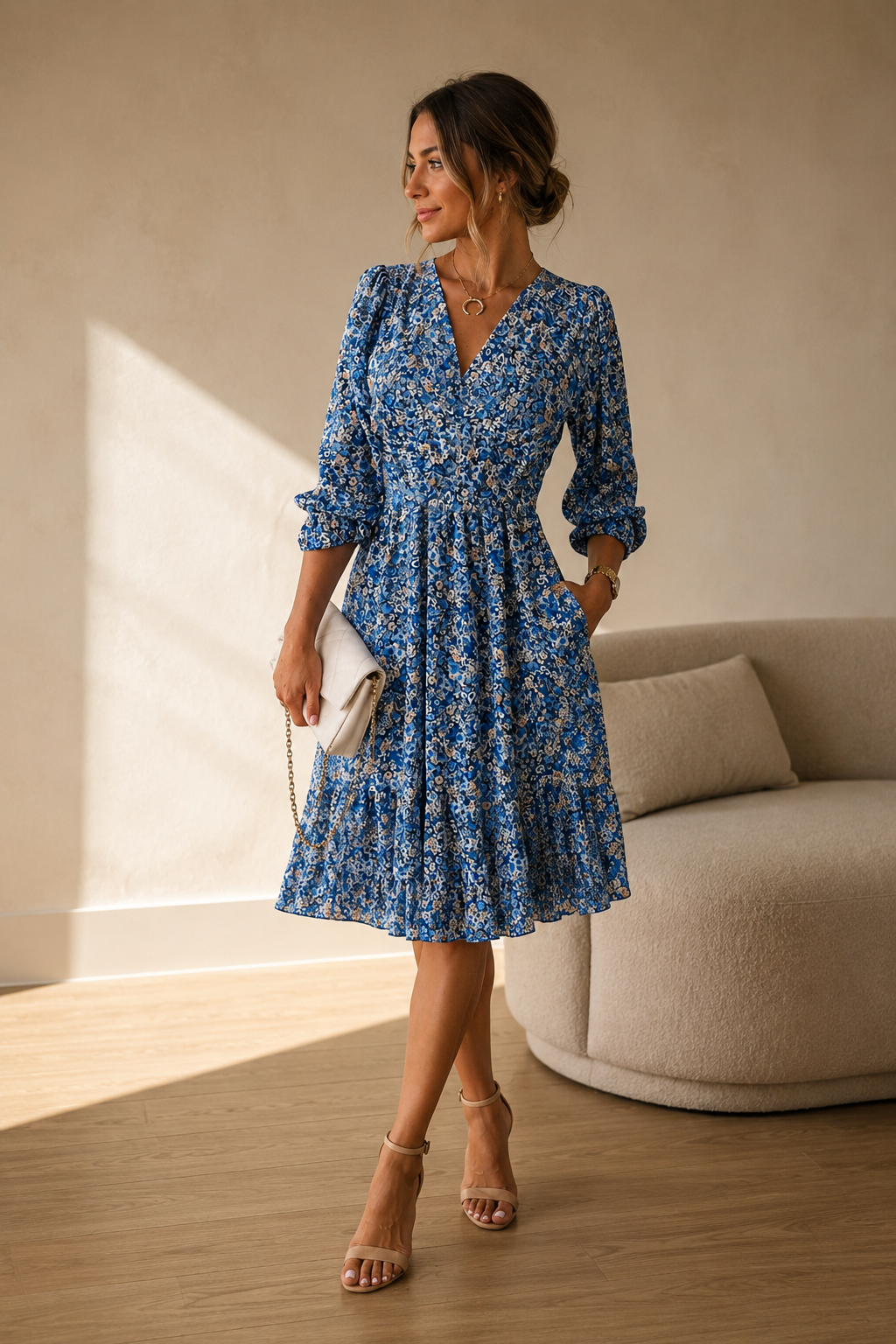 SUNNA | Vestido Floral Elegante y Sofisticado