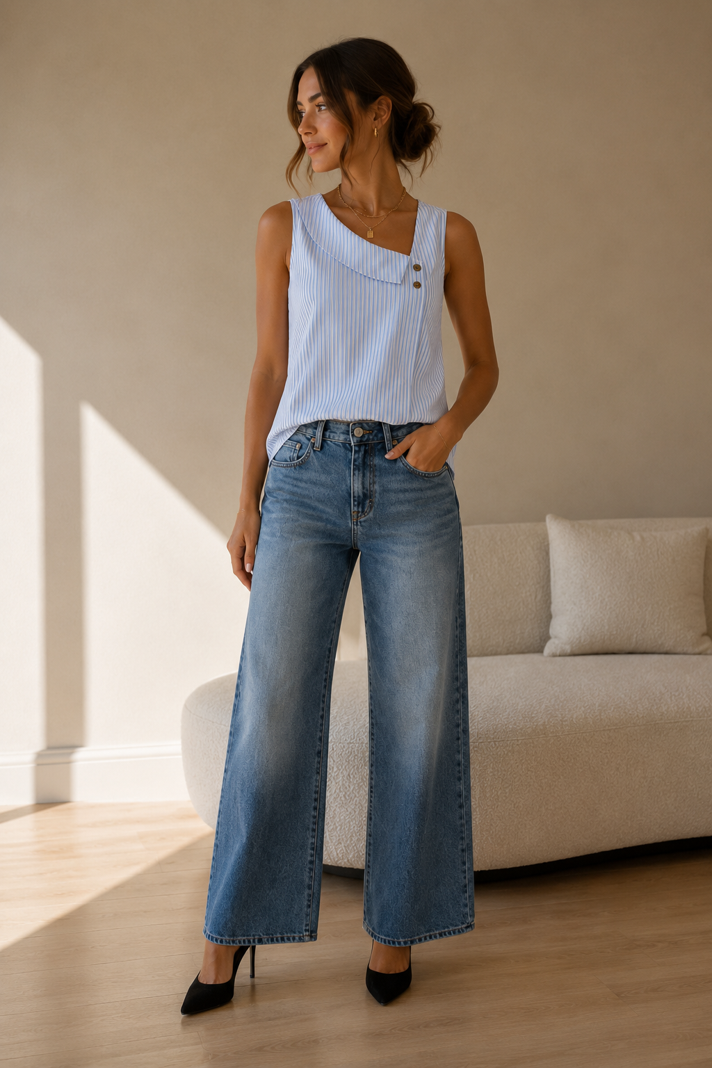 MARISOL | Blusa Rayas Asimétrica