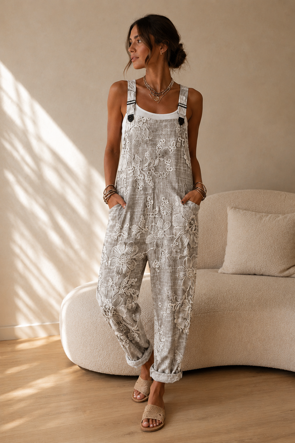 RENATA | Peto Estampado Gris Claro