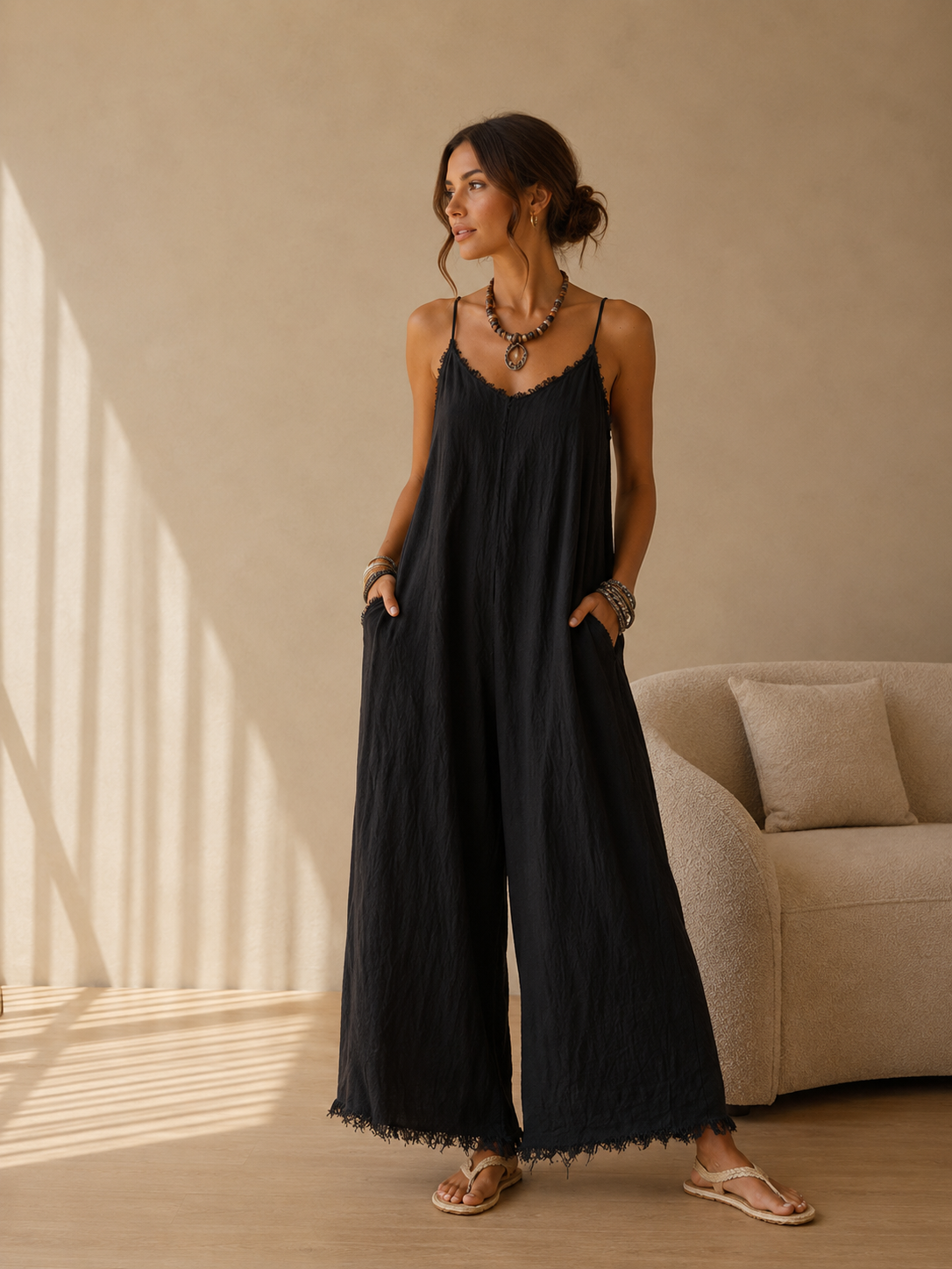 PAULINA | Mono Minimalista de Lino para Mujer