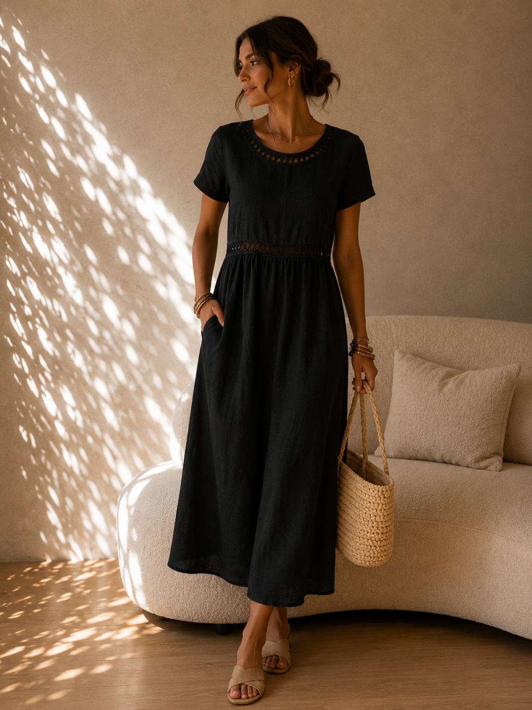 ADELA | Vestido Bordado Fluido