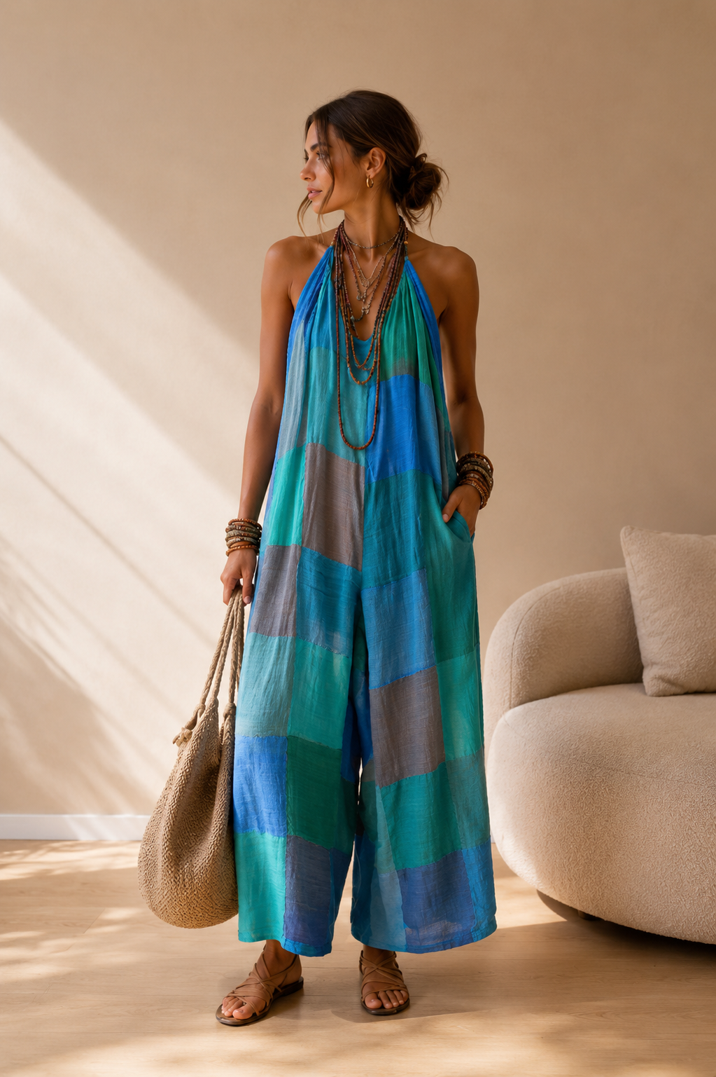 ORIANA | Mono de verano fluido y estampado