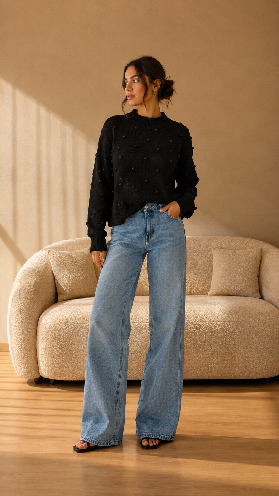 ROMINA | Jersey Negro Esencial