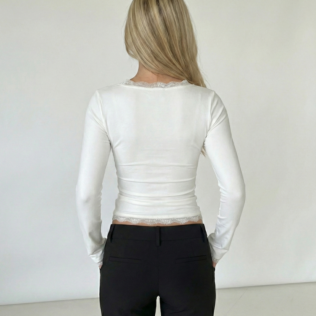 MIREIA | Top con Ribete de Encaje