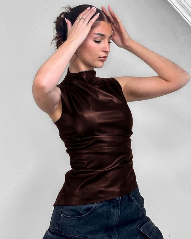 OLALLA | Top Ajustado en Burdeos