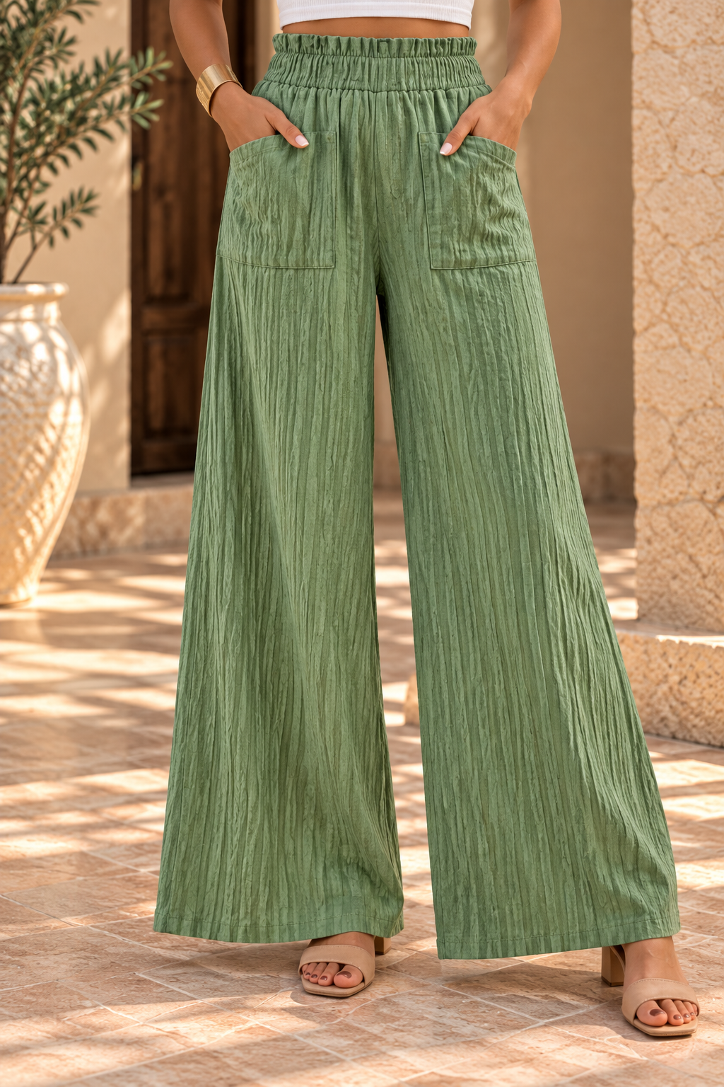 THALIA | Pantalón Textura Natural
