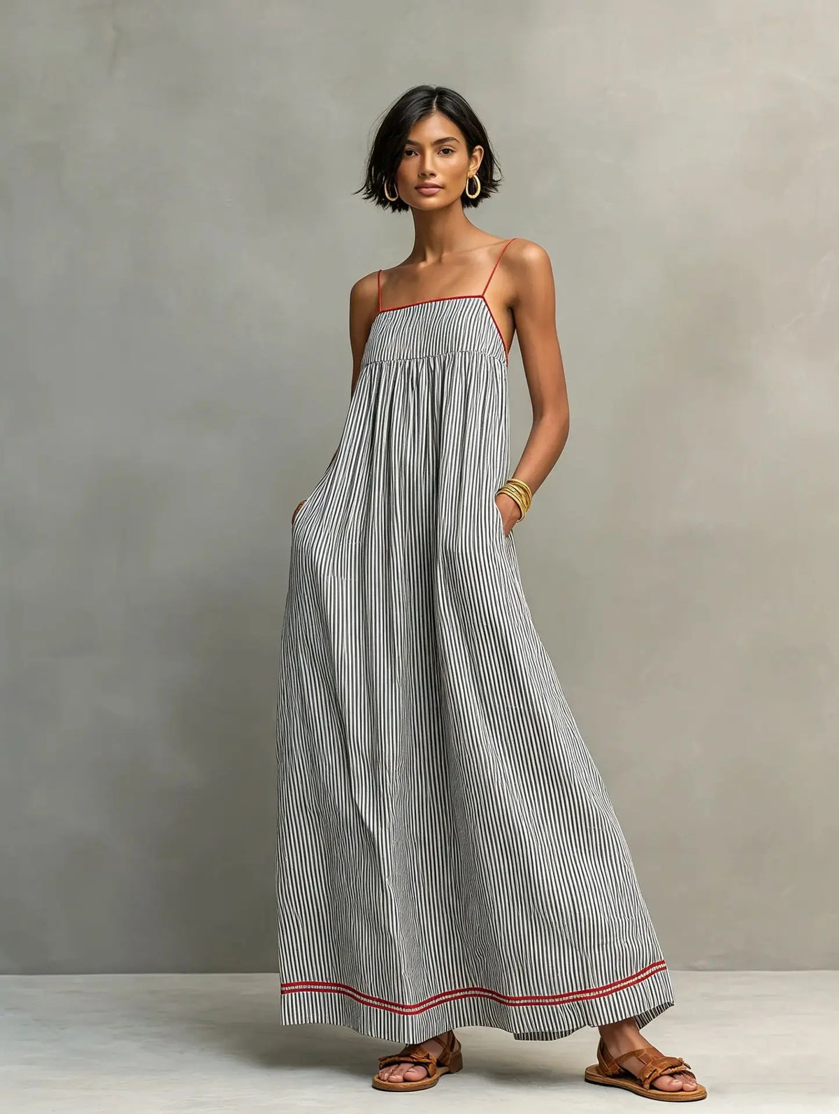 CELESTE | Vestido Maxi Fruncido con Espalda Descubierta