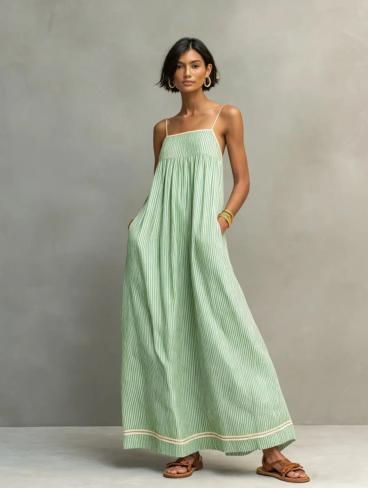 CELESTE | Vestido Maxi Fruncido con Espalda Descubierta