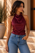 MANUELA | Top Halter Satinado