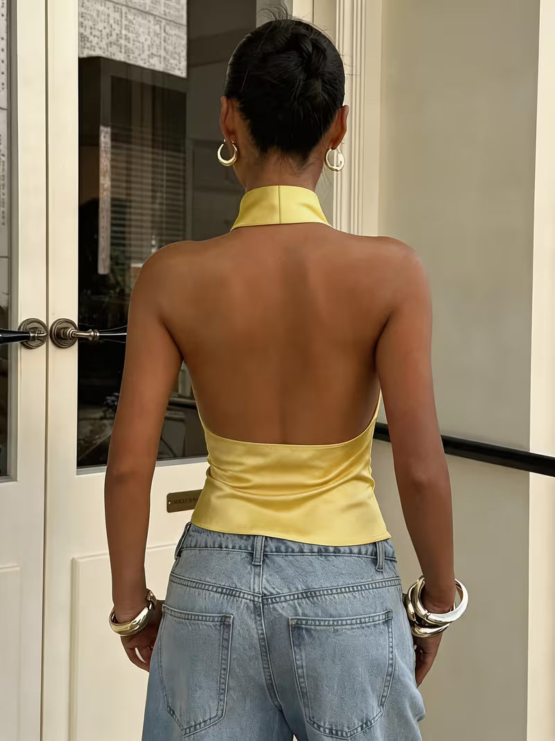 MANUELA | Top Halter Satinado