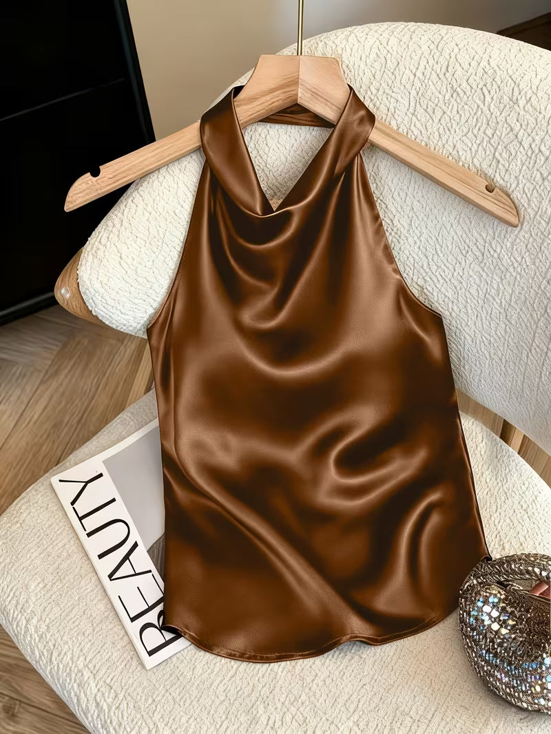 MANUELA | Top Halter Satinado