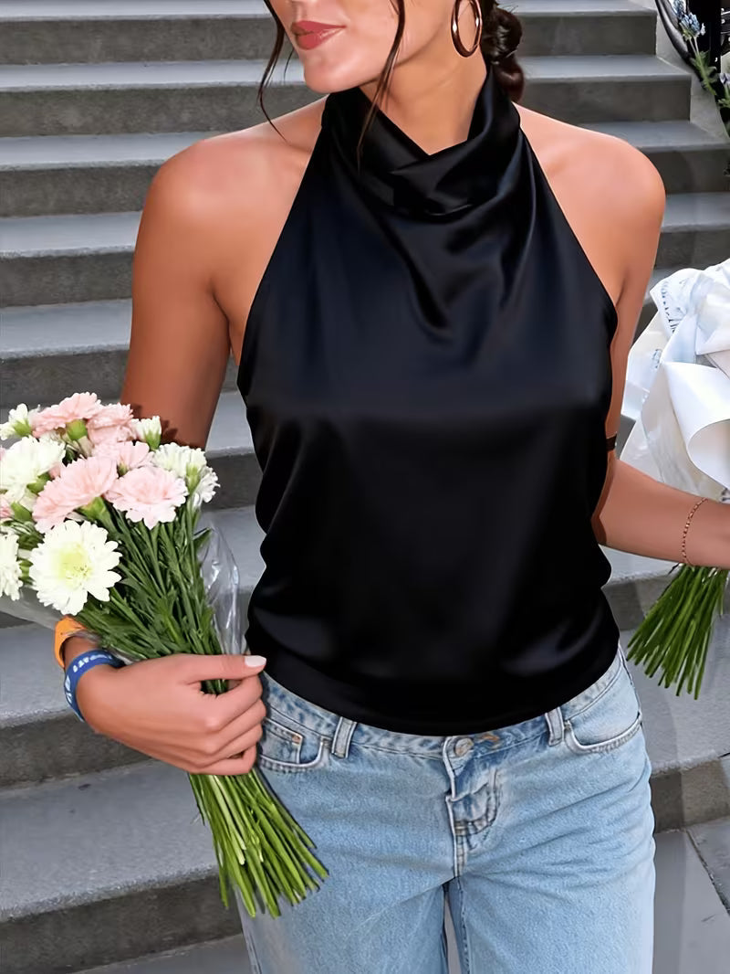 MANUELA | Top Halter Satinado
