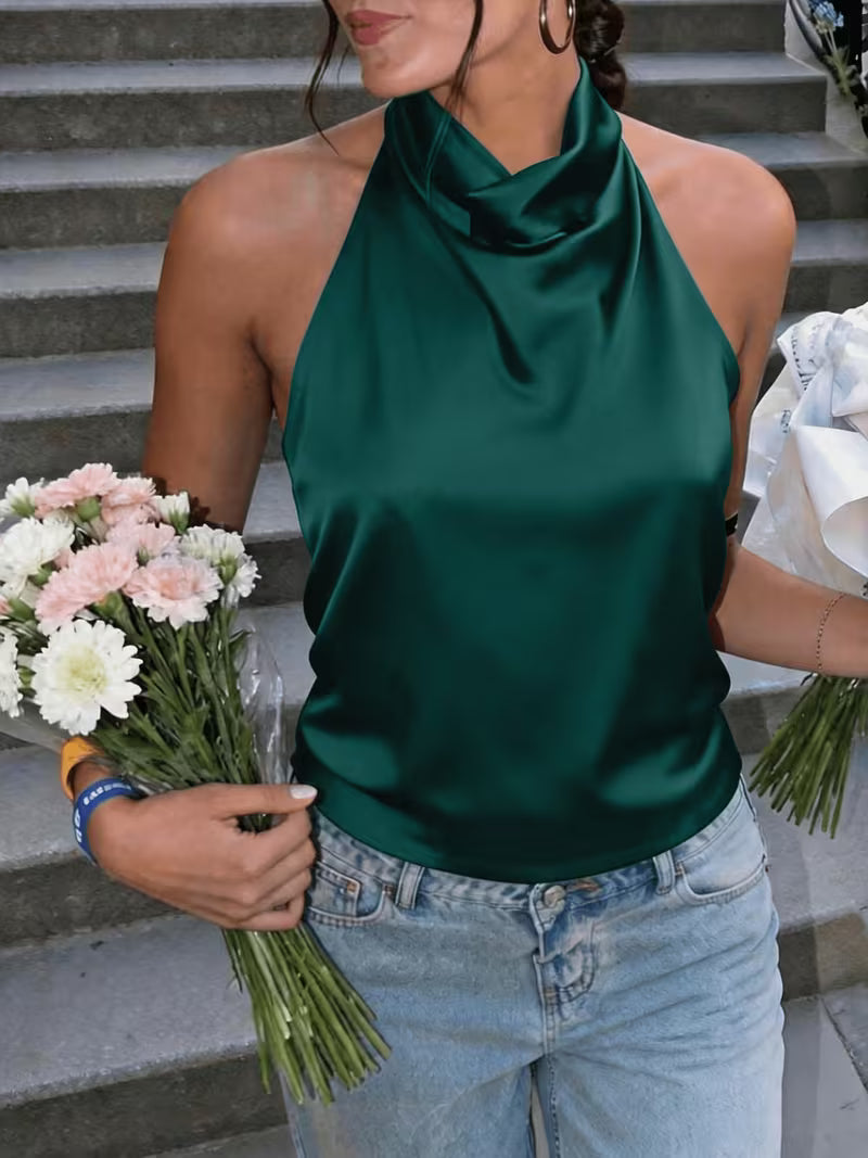 MANUELA | Top Halter Satinado