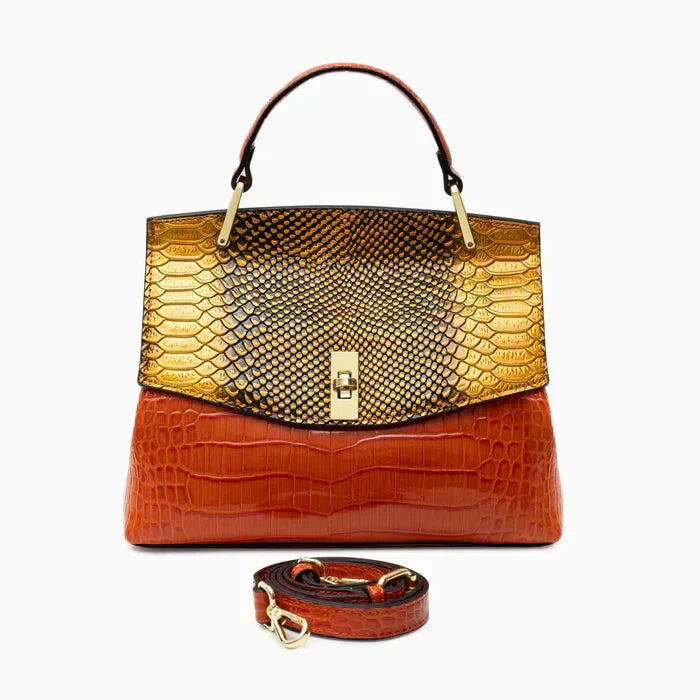 ALICIA | Bolso Estructurado Efecto Serpiente