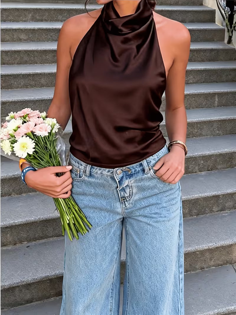 MANUELA | Top Halter Satinado