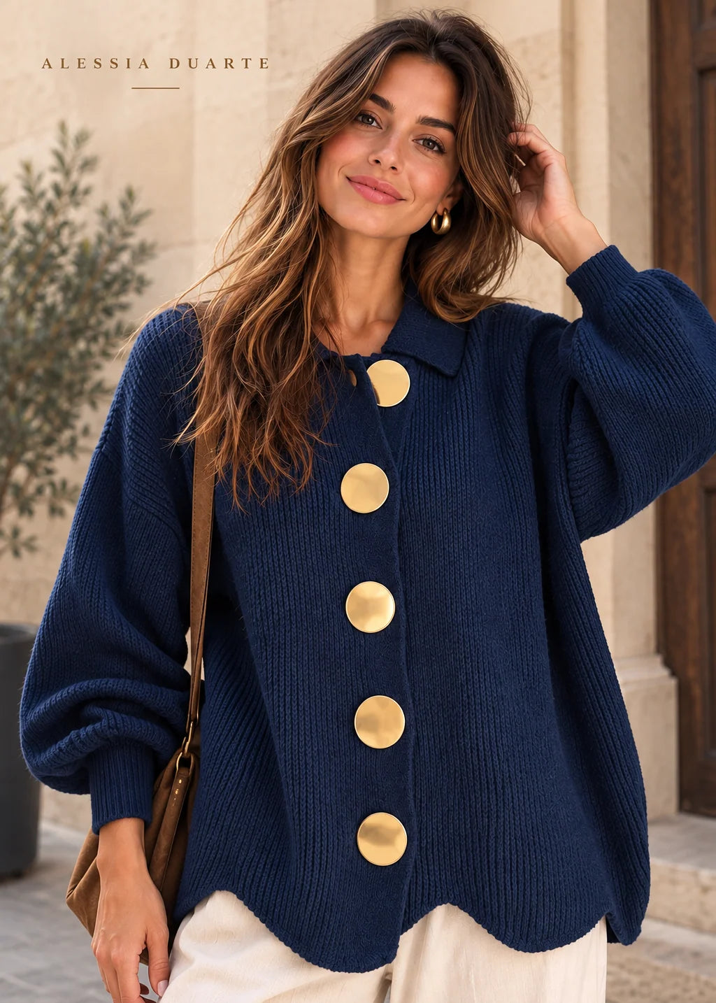 COLETTE | Cárdigan Oversize con botones Dorados