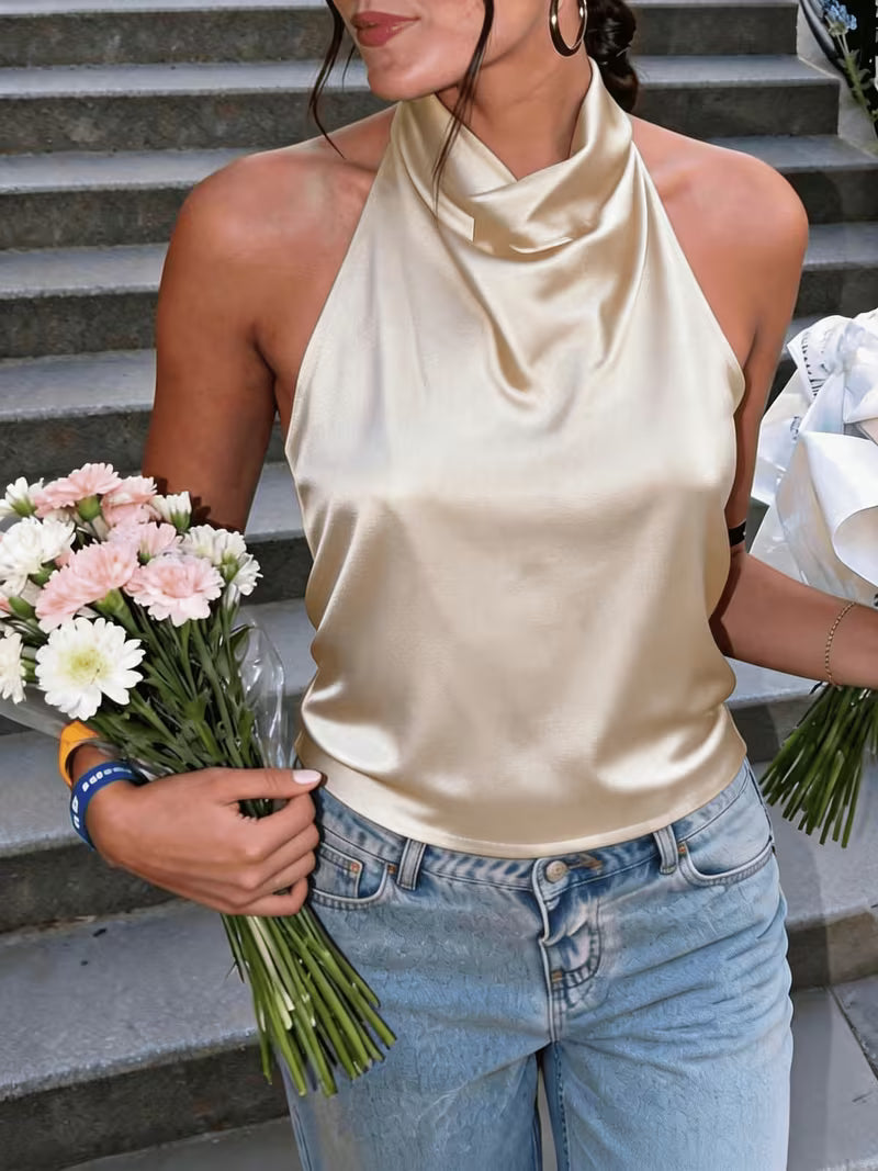 MANUELA | Top Halter Satinado