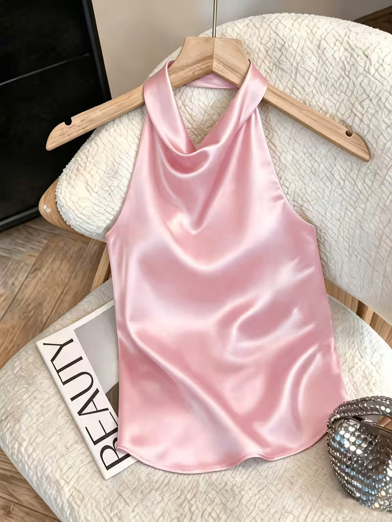 MANUELA | Top Halter Satinado