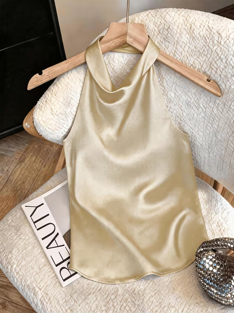 MANUELA | Top Halter Satinado