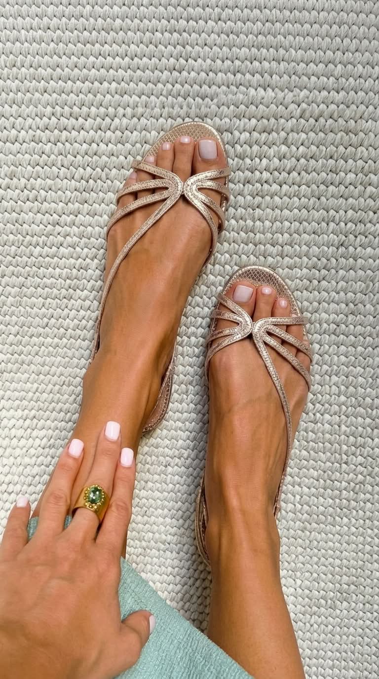 MARTA | Sandalias Doradas de Verano